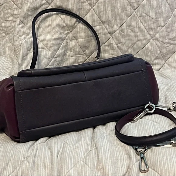 Coach Purple Two-Tone Leather Women's Bag - Picture 13 of 13